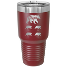 Personalized maroon 30 oz vacuum insulated tumbler with 'Papa Bear 4 baby bears' design