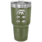 Personalized olive green 30 oz vacuum insulated tumbler with 'Papa Bear 4 baby bears' design