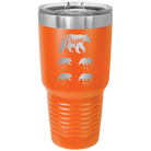 Personalized orange 30 oz vacuum insulated tumbler with 'Papa Bear 4 baby bears' design