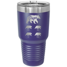 Personalized purple 30 oz vacuum insulated tumbler with 'Papa Bear 4 baby bears' design