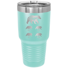 Personalized teal 30 oz vacuum insulated tumbler with 'Papa Bear 4 baby bears' design