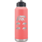 Personalized coral 32 oz vacuum insulated water bottle with 'Papa Bear 4 baby bears' design