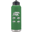Personalized green 32 oz vacuum insulated water bottle with 'Papa Bear 4 baby bears' design