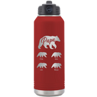 Personalized maroon 32 oz vacuum insulated water bottle with 'Papa Bear 4 baby bears' design