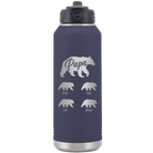 Personalized navy 32 oz vacuum insulated water bottle with 'Papa Bear 4 baby bears' design