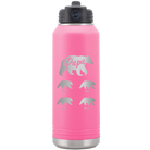 Personalized pink 32 oz vacuum insulated water bottle with 'Papa Bear 4 baby bears' design