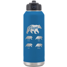 Personalized royal blue 32 oz vacuum insulated water bottle with 'Papa Bear 4 baby bears' design