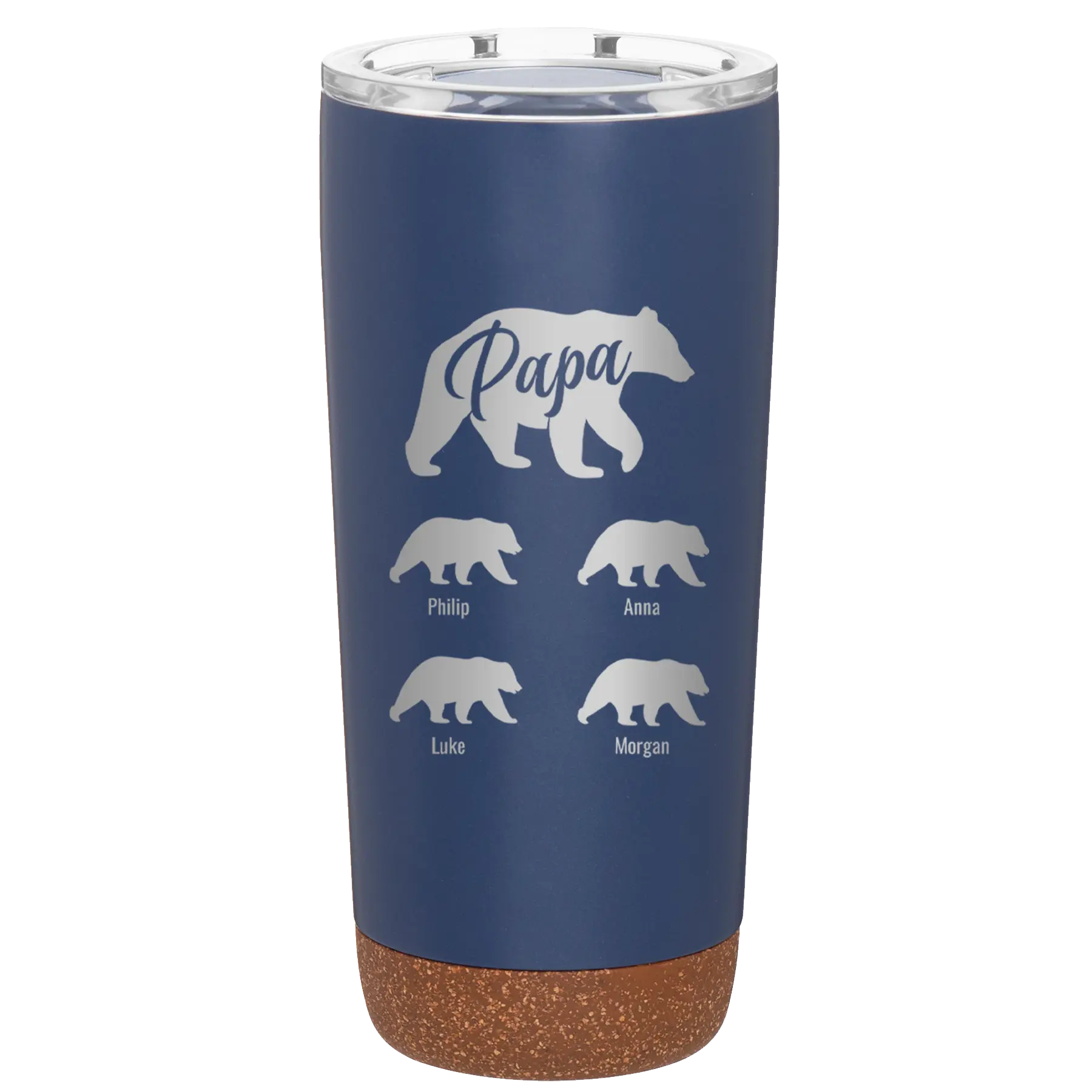 Personalized constellation 20 oz vacuum insulated tumbler with 'Papa Bear 4 baby bears' design