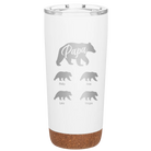 Personalized white 20 oz vacuum insulated tumbler with 'Papa Bear 4 baby bears' design