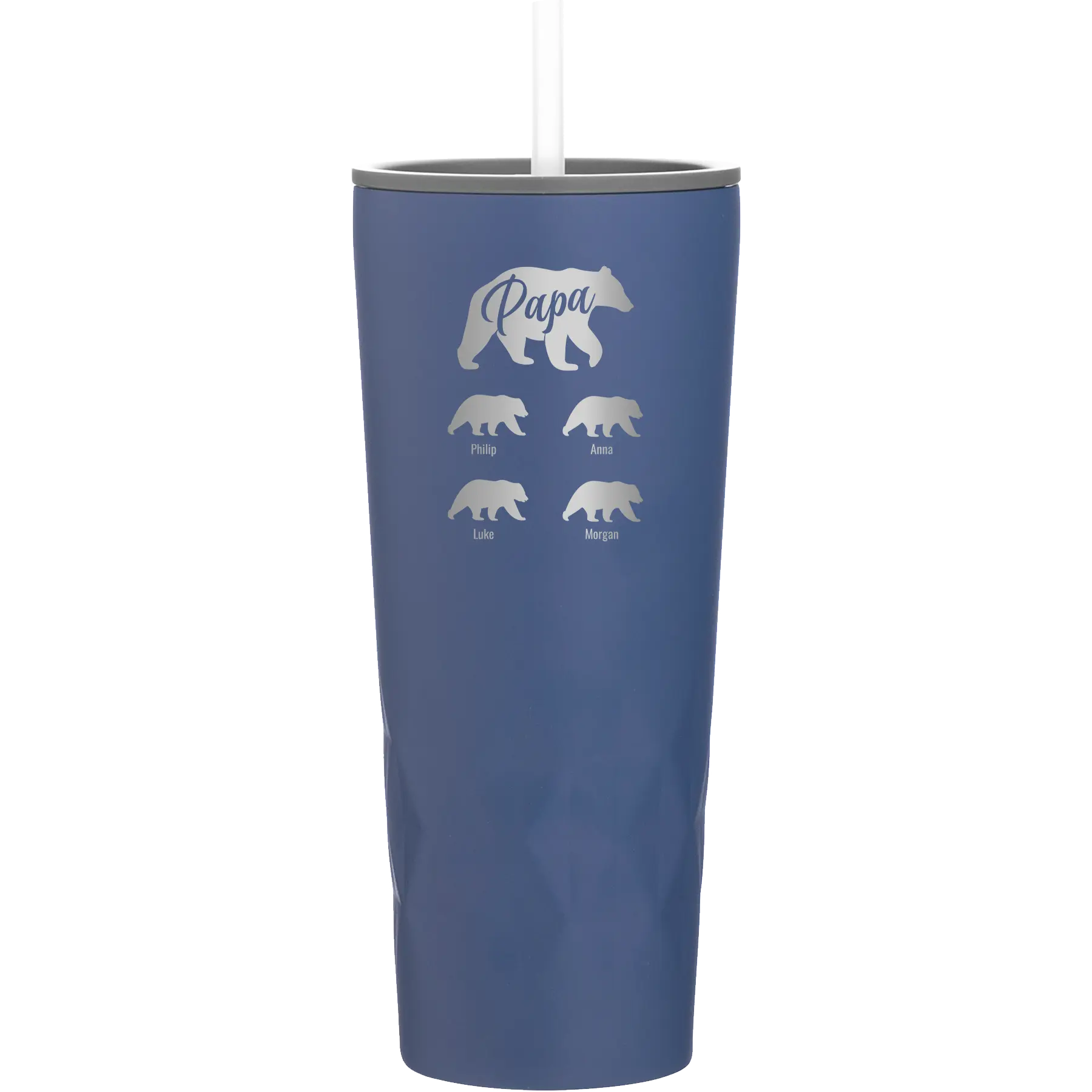 Personalized constellation 20 oz vacuum insulated tumbler with 'Papa Bear 4 baby bears' design
