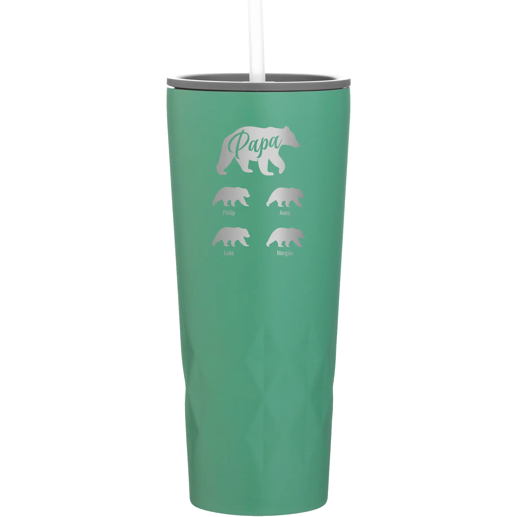 Personalized forage 20 oz vacuum insulated tumbler with 'Papa Bear 4 baby bears' design