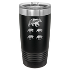 Personalized black 20 oz vacuum insulated tumbler with 'Mama Bear 4 baby bears' design