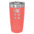 Personalized coral 20 oz vacuum insulated tumbler with 'Mama Bear 4 baby bears' design