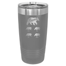 Personalized dark gray 20 oz vacuum insulated tumbler with 'Mama Bear 4 baby bears' design