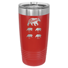 Personalized red 20 oz vacuum insulated tumbler with 'Mama Bear 4 baby bears' design