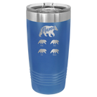 Personalized royal blue 20 oz vacuum insulated tumbler with 'Mama Bear 4 baby bears' design