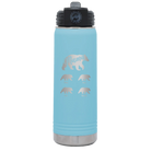 Personalized light blue 20 oz vacuum insulated water bottle with 'Mama Bear 4 baby bears' design