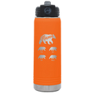 Personalized orange 20 oz vacuum insulated water bottle with 'Mama Bear 4 baby bears' design