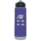 Personalized purple 20 oz vacuum insulated water bottle with 'Mama Bear 4 baby bears' design