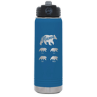 Personalized royal blue 20 oz vacuum insulated water bottle with 'Mama Bear 4 baby bears' design