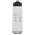 Personalized white 20 oz vacuum insulated water bottle with 'Mama Bear 4 baby bears' design