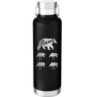 Personalized black 24 oz vacuum insulated water bottle with 'Mama Bear 4 baby bears' design