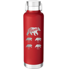 Personalized red 24 oz vacuum insulated water bottle with 'Mama Bear 4 baby bears' design