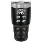 Personalized black 30 oz vacuum insulated tumbler with 'Mama Bear 4 baby bears' design