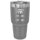 Personalized dark gray 30 oz vacuum insulated tumbler with 'Mama Bear 4 baby bears' design