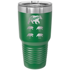 Personalized green 30 oz vacuum insulated tumbler with 'Mama Bear 4 baby bears' design