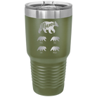 Personalized olive green 30 oz vacuum insulated tumbler with 'Mama Bear 4 baby bears' design