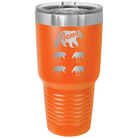 Personalized orange 30 oz vacuum insulated tumbler with 'Mama Bear 4 baby bears' design