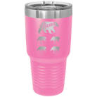 Personalized pink 30 oz vacuum insulated tumbler with 'Mama Bear 4 baby bears' design