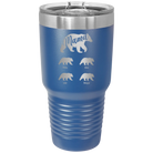 Personalized royal blue 30 oz vacuum insulated tumbler with 'Mama Bear 4 baby bears' design