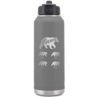 Personalized dark gray 32 oz vacuum insulated water bottle with 'Mama Bear 4 baby bears' design