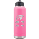 Personalized pink 32 oz vacuum insulated water bottle with 'Mama Bear 4 baby bears' design