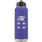 Personalized purple 32 oz vacuum insulated water bottle with 'Mama Bear 4 baby bears' design