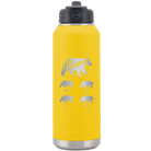 Personalized yellow 32 oz vacuum insulated water bottle with 'Mama Bear 4 baby bears' design