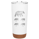 Personalized white 20 oz vacuum insulated tumbler with 'Mama Bear 4 baby bears' design