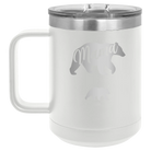 Personalized white 15 oz vacuum insulated coffee mug with 'Mama Bear 1 Baby Bear' design