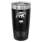 Personalized black 20 oz vacuum insulated tumbler with 'Mama Bear 1 Baby Bear' design