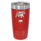 Personalized red 20 oz vacuum insulated tumbler with 'Mama Bear 1 Baby Bear' design