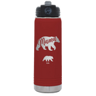 Personalized maroon 20 oz vacuum insulated water bottle with 'Mama Bear 1 Baby Bear' design