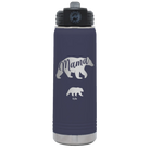 Personalized navy 20 oz vacuum insulated water bottle with 'Mama Bear 1 Baby Bear' design