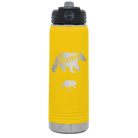 Personalized yellow 20 oz vacuum insulated water bottle with 'Mama Bear 1 Baby Bear' design