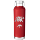 Personalized red 24 oz vacuum insulated water bottle with 'Mama Bear 1 Baby Bear' design