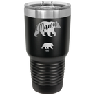 Personalized black 30 oz vacuum insulated tumbler with 'Mama Bear 1 Baby Bear' design