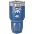 Personalized royal blue 30 oz vacuum insulated tumbler with 'Mama Bear 1 Baby Bear' design