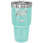 Personalized teal 30 oz vacuum insulated tumbler with 'Mama Bear 1 Baby Bear' design