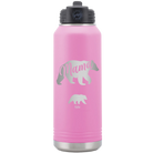 Personalized light purple 32 oz vacuum insulated water bottle with 'Mama Bear 1 Baby Bear' design